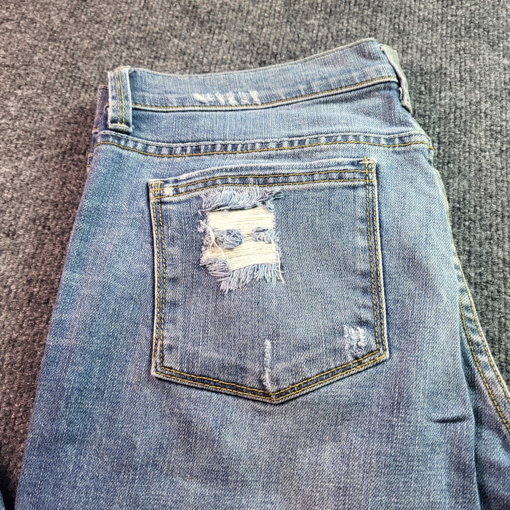 London Jean Womens Jeans Blue Flare Distressed Ripped Denim Size 6 - Picture 2 of 13